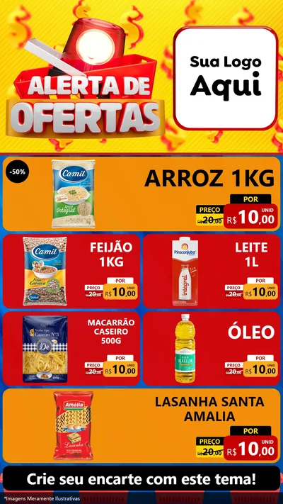 Modelo de TV para TV Vertical com o tema Alerta de Ofertas para Supermercado