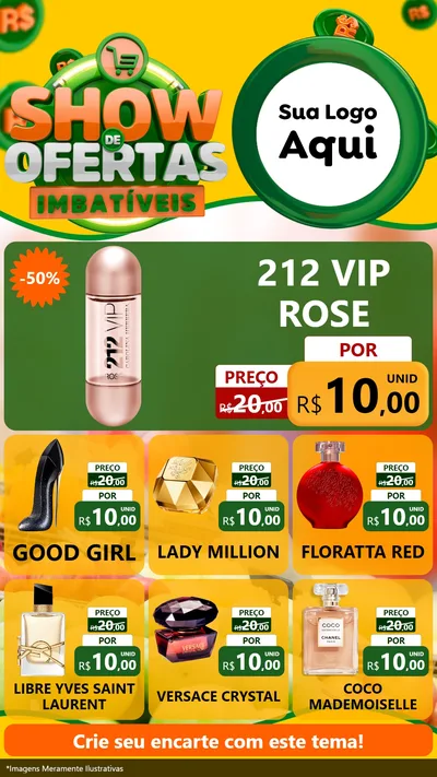 Modelo de Rede Social para Stories com o tema Show de Ofertas Imbatíveis para Perfumes