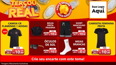 Modelo de TV para TV Horizontal com o tema Terçou do Real para Roupas e acessórios