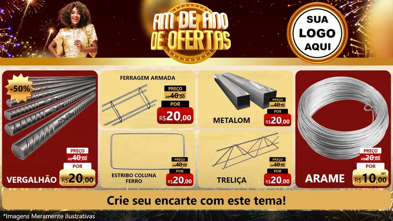 Modelo de TV para TV Horizontal com o tema Fim de Ano de Ofertas para Ferragens