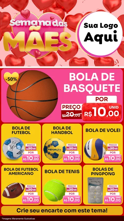 Modelo de Rede Social para Stories com o tema Semana Das Mães para Artigos Esportivos