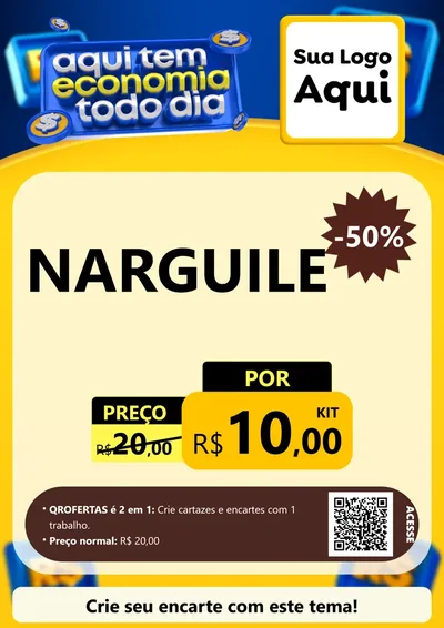 Modelo de Cartaz para Cartaz A4 Vertical com o tema Aqui Tem Economia Todo Dia para Tabacaria