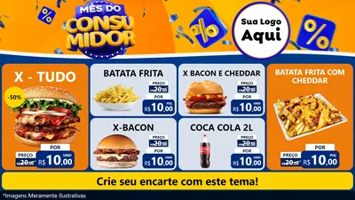 Modelo de TV para TV Horizontal com o tema Mês do Consumidor para Hamburgueria