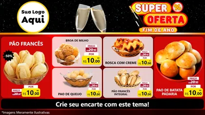 Modelo de TV para TV Horizontal com o tema Super Oferta Fim de Ano para Padaria