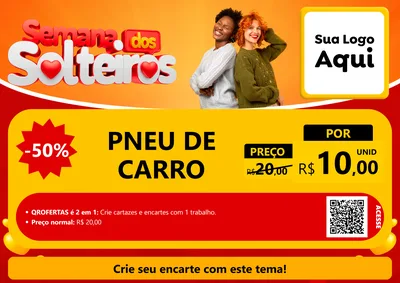 Modelo de Cartaz para Cartaz A4 Horizontal com o tema Semana dos Solteiros para Auto peças