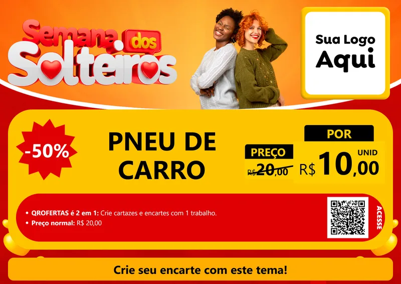 Modelo de Cartaz para Cartaz A4 Horizontal com o tema Semana dos Solteiros para Auto peças