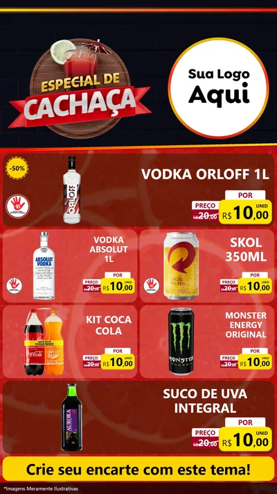 Modelo de TV para TV Vertical com o tema Especial de Cachaça para Distribuidora de bebidas