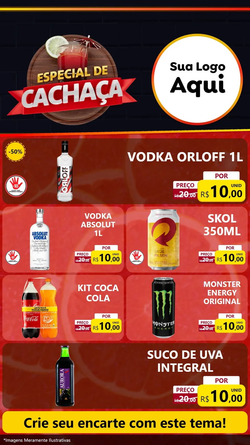 Modelo de TV para TV Vertical com o tema Especial de Cachaça para Distribuidora de bebidas