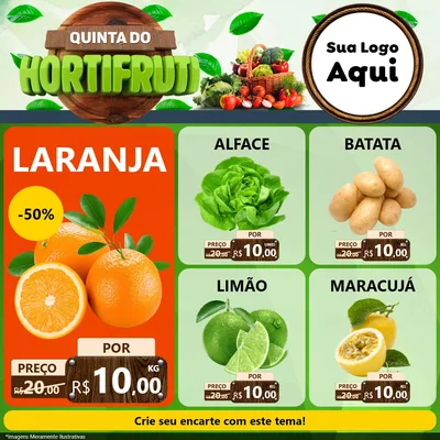 Modelo de Rede Social para Feed Facebook com o tema Quinta do Hortifruti para Hortifrúti