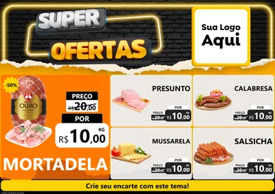 Modelo de Encarte para Encarte A4 Horizontal com o tema Super Ofertas para Frios e Laticínios