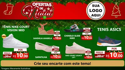 Modelo de TV para TV Horizontal com o tema Ofertas de Natal para Calçados