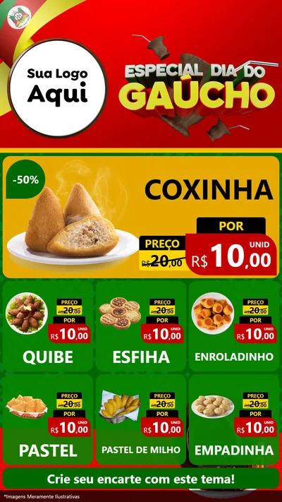 Modelo de Rede Social para Stories com o tema Especial Dia do Gaúcho para Salgadaria