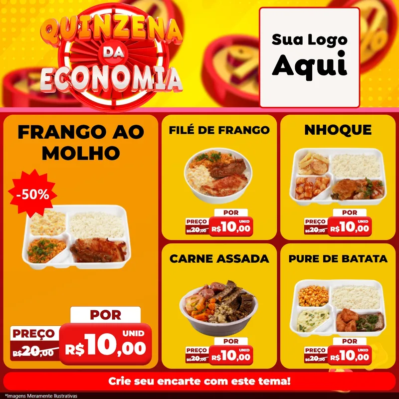 Modelo de Rede Social para Feed Facebook com o tema Quinzena Da Economia para Restaurante
