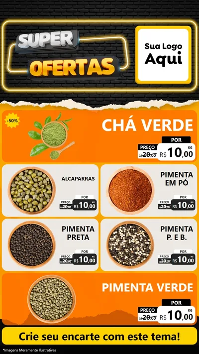 Modelo de TV para TV Vertical com o tema Super Ofertas para Produtos Naturais