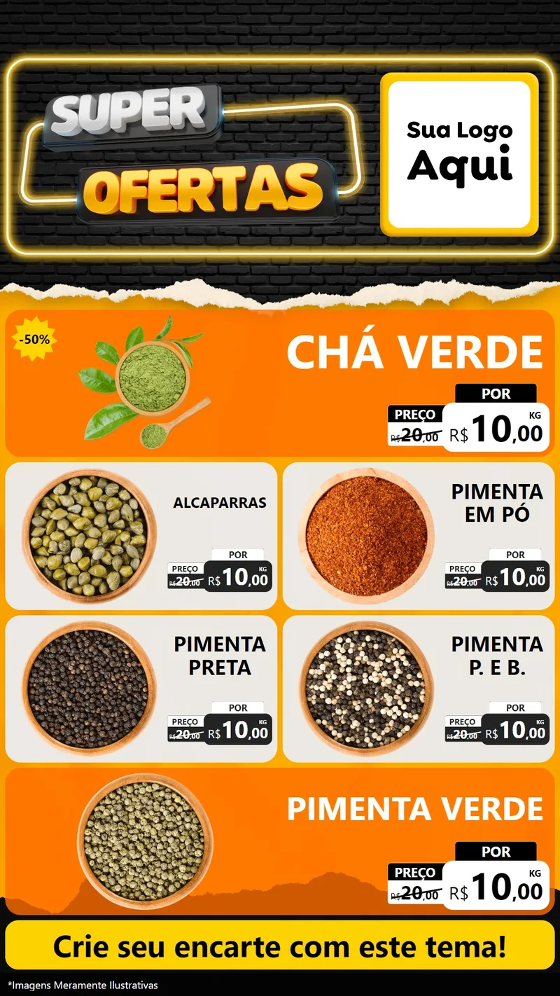 Modelo de TV para TV Vertical com o tema Super Ofertas para Produtos Naturais