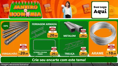 Modelo de TV para TV Horizontal com o tema Janeiro da Economia para Ferragens