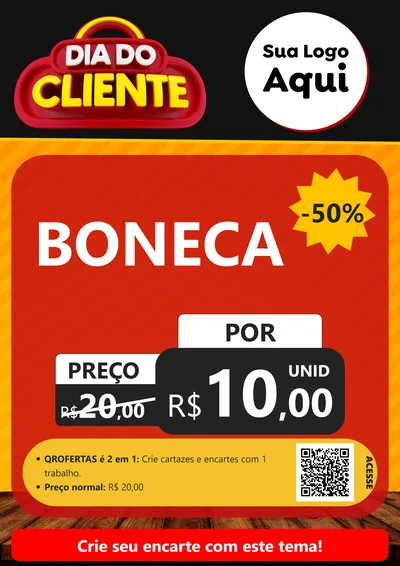 Modelo de Cartaz para Cartaz A4 Vertical com o tema Dia do Cliente para Brinquedos