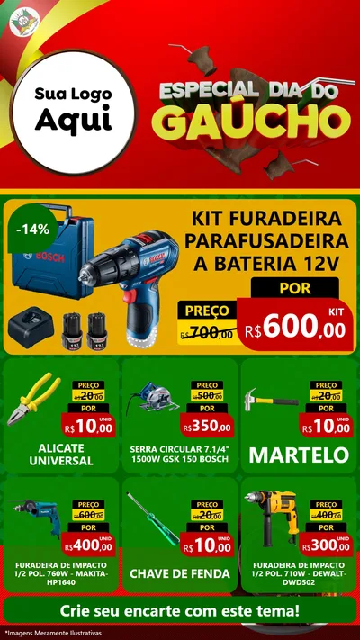 Modelo de Rede Social para Stories com o tema Especial Dia do Gaúcho para Maquinas e Ferramentas