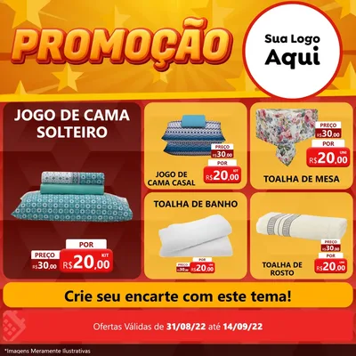 Modelo de Rede Social para Feed Facebook com o tema Promoção para Cama, Mesa e Banho