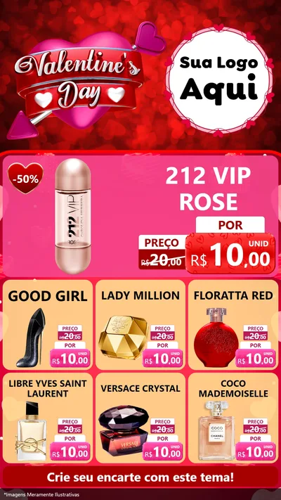 Modelo de Rede Social para Stories com o tema Valentine's Day para Perfumes