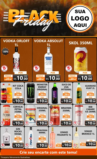 Modelo de Encarte para Encarte Grande com o tema Black Friday para Distribuidora de bebidas
