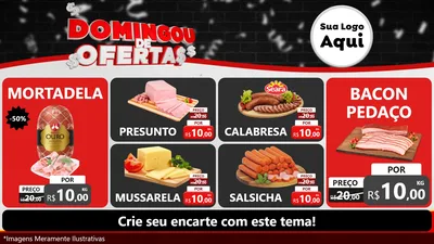 Modelo de TV para TV Horizontal com o tema Domingou de Ofertas para Frios e Laticínios