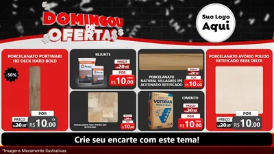 Modelo de TV para TV Horizontal com o tema Domingou de Ofertas para Pisos e revestimentos