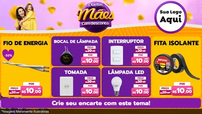 Modelo de TV para TV Horizontal com o tema Dia das Mães com Desconto para Materiais Elétricos