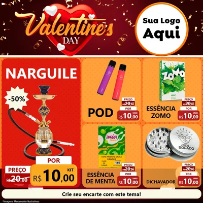 Modelo de Rede Social para Feed Facebook com o tema Valentine's Day para Tabacaria