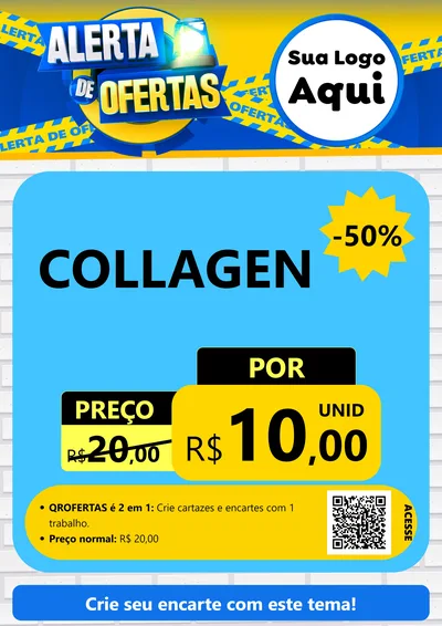 Modelo de Cartaz para Cartaz A4 Vertical com o tema Alerta de Ofertas para Suplementos alimentares