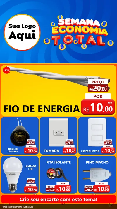 Modelo de Rede Social para Stories com o tema Semana Economia Total para Materiais Elétricos