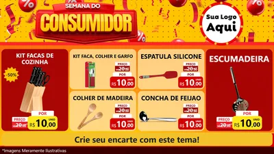 Modelo de TV para TV Horizontal com o tema Semana do Consumidor para Utilidades Domésticas