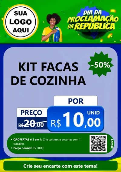 Modelo de Cartaz para Cartaz A4 Vertical com o tema Dia Da Proclamação Da República para Utilidades Domésticas