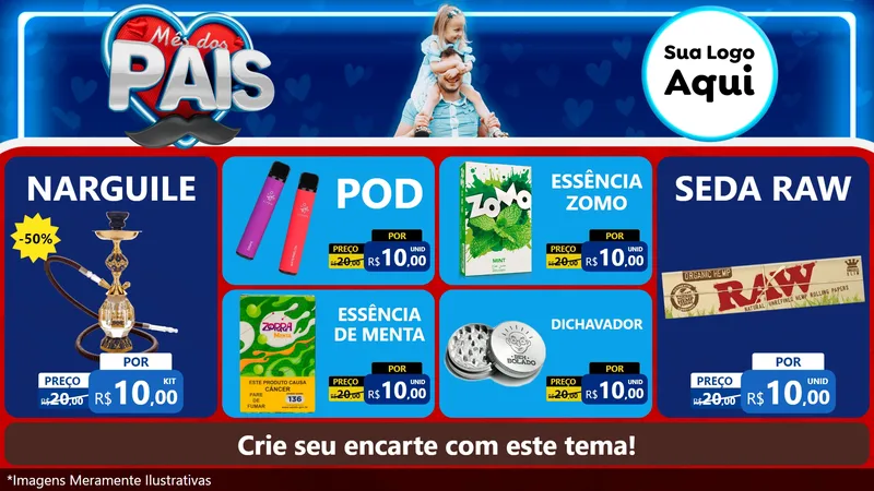 Modelo de TV para TV Horizontal com o tema Mês Dos Pais para Tabacaria
