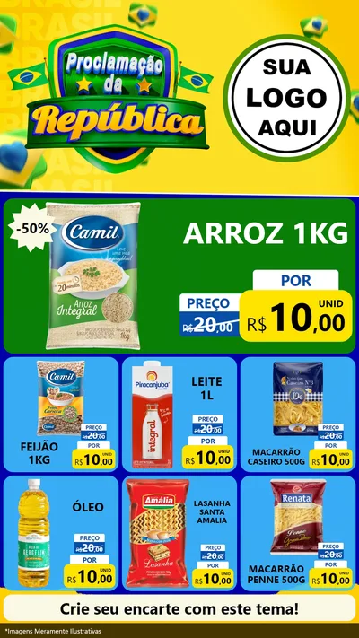 Modelo de Rede Social para Stories com o tema Proclamação da República para Supermercado