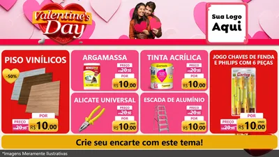Modelo de TV para TV Horizontal com o tema Valentine's Day para Material para Construção