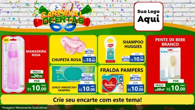 Modelo de TV para TV Horizontal com o tema Carnaval de Ofertas para Bebês