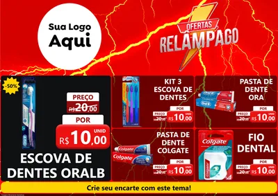 Modelo de Encarte para Encarte A4 Horizontal com o tema Ofertas Relâmpago para Higiene Pessoal