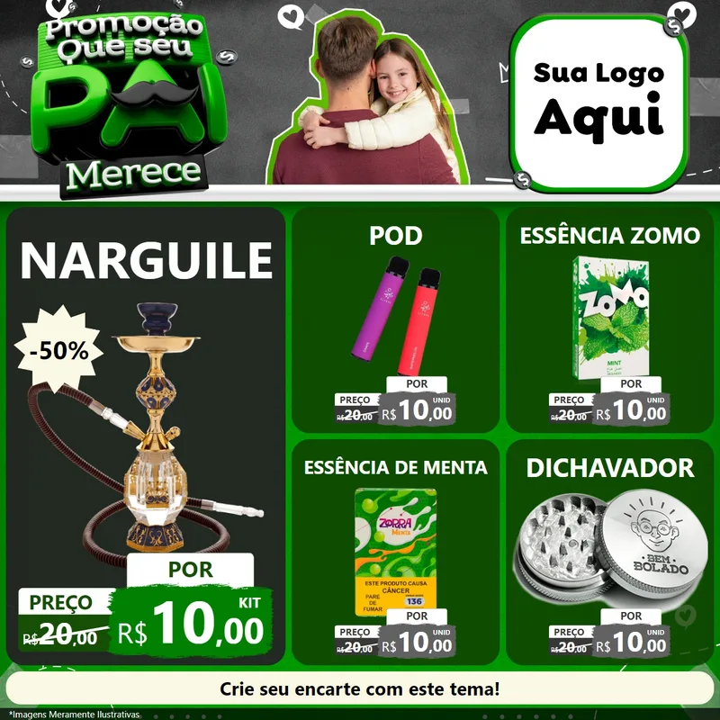 Modelo de Rede Social para Feed Facebook com o tema Promoção Que seu Pai Merece para Tabacaria