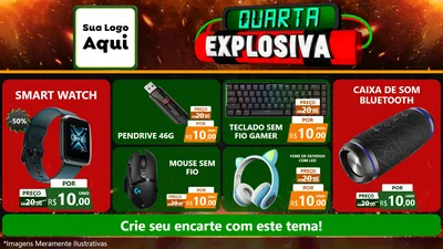 Modelo de TV para TV Horizontal com o tema Quarta Explosiva para Informática