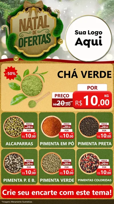 Modelo de Rede Social para Stories com o tema Ofertas de Natal para Produtos Naturais