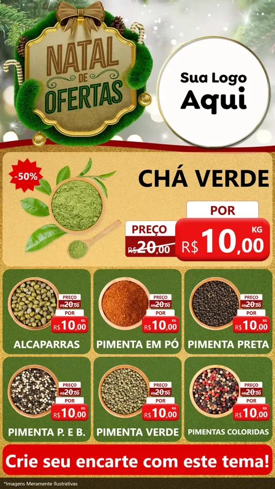Modelo de Rede Social para Stories com o tema Ofertas de Natal para Produtos Naturais