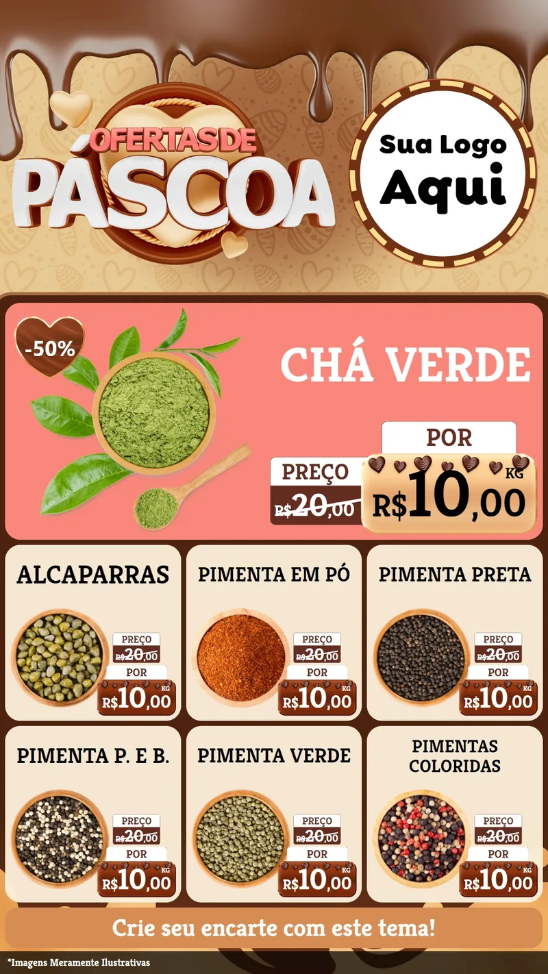Modelo de Rede Social para Stories com o tema Ofertas de Páscoa para Produtos Naturais