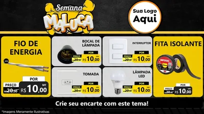 Modelo de TV para TV Horizontal com o tema Semana Maluca para Materiais Elétricos