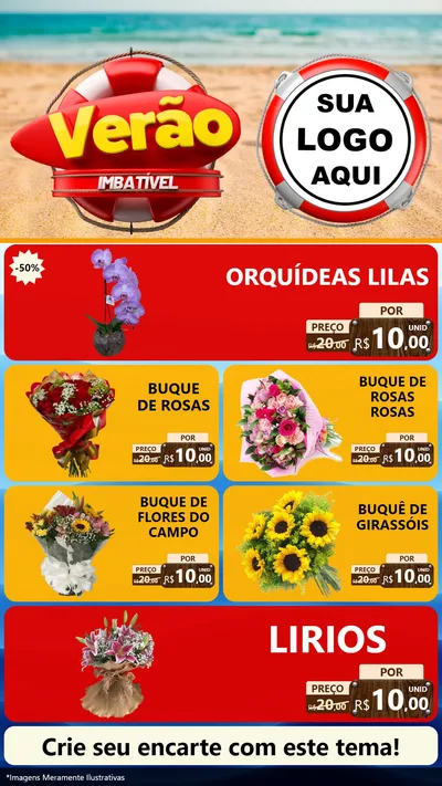 Modelo de TV para TV Vertical com o tema Verão Imbatível para Floricultura e jardim