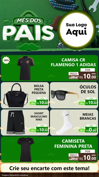Modelo de TV para TV Vertical com o tema Mês dos Pais para Roupas e acessórios