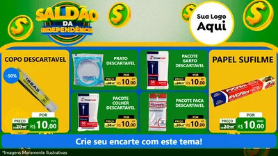Modelo de TV para TV Horizontal com o tema Saldão da Indepêndencia para Embalagens