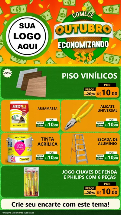 Modelo de TV para TV Vertical com o tema Comece Outubro Economizando para Material para Construção
