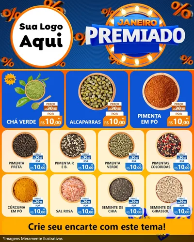 Modelo de Rede Social para Feed Instagram com o tema Janeiro Premiado para Produtos Naturais
