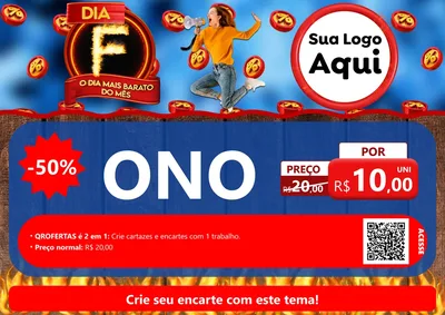 Modelo de Cartaz para Cartaz A4 Horizontal com o tema Dia F - O Dia Mais Barato Do Mês para Óticas